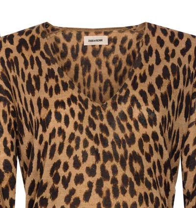 Zadig & Voltaire Manala Leo Print Cardigan In Animal Print