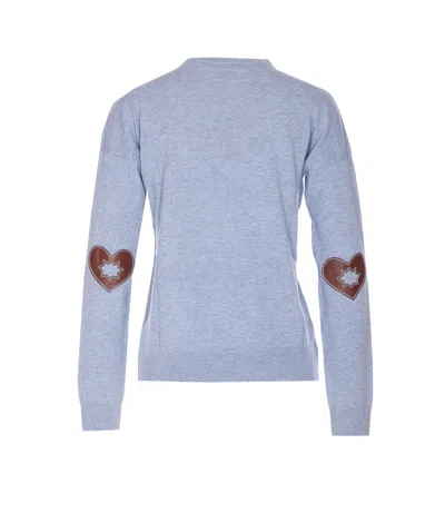 Zadig & Voltaire Cici Ws Heart Patch Sweater In Blue
