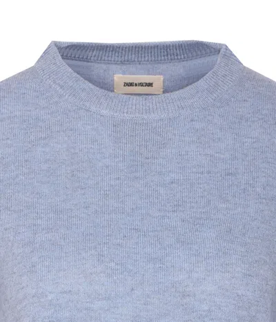 Zadig & Voltaire Cici Ws Heart Patch Sweater In Blue