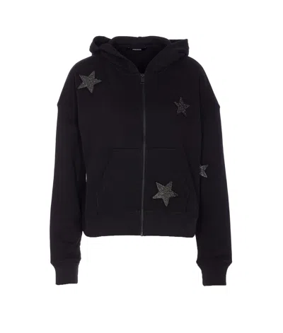 Zadig & Voltaire Knitwear With Hooded Design And Star Embellishments In Black