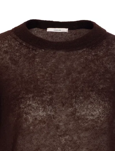 Haikure Crewneck Knitwear Sheer Fabric In Brown