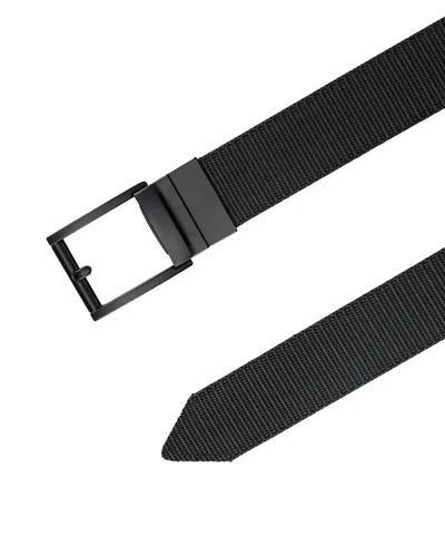 Kenneth Cole Reaction Men's Two-in-one Reversible Fabric And Artificial Leather Track Lock Belt
