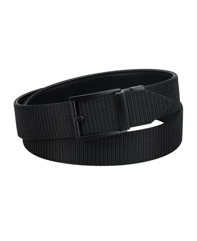 Kenneth Cole Reaction Men's Two-in-one Reversible Fabric And Artificial Leather Track Lock Belt