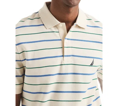 Nautica Men's Striped Classic-fit Deck Polo Shirt In Neutral