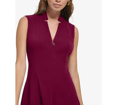 Calvin Klein Women's Sleeveless Scuba Crepe A-line Dress