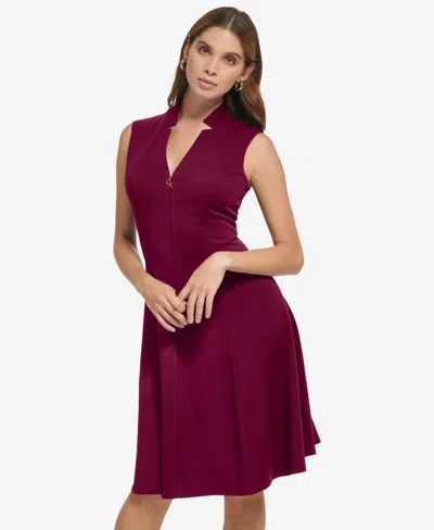 Calvin Klein Women's Sleeveless Scuba Crepe A-line Dress