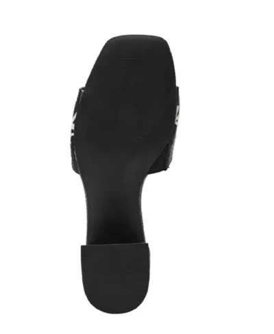 Anne Klein Women's Dolls Embroidered Raffia Block Heel Sandals