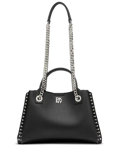 Dkny Josie Medium Studded Satchel In Black