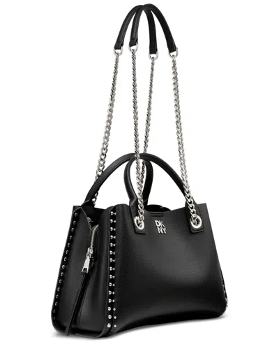 Dkny Josie Medium Studded Satchel In Black
