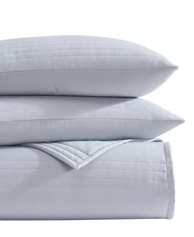 Vera Wang Seersucker Stripe Quilt Set In White