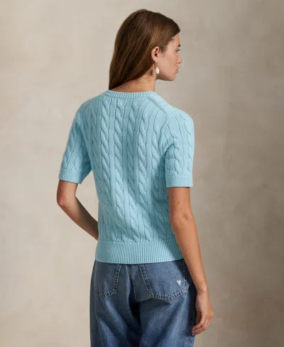 Polo Ralph Lauren Women's Cable-knit Cotton Short-sleeve Cardigan