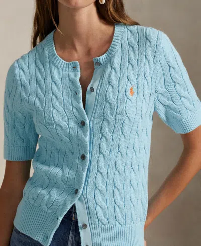Polo Ralph Lauren Women's Cable-knit Cotton Short-sleeve Cardigan