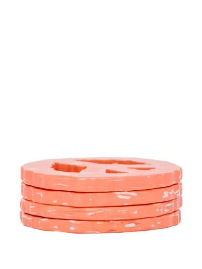 Space Available Clouded Peace Coasters In Orange