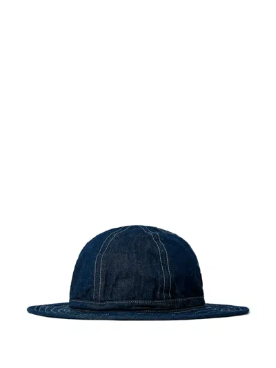 Human Made Logo-motif Denim Bucket Hat In Blue