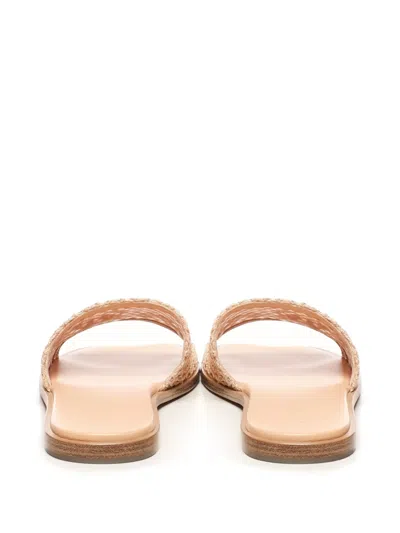 Chloé Soleil Embroidered Woven Sandals In Neutral