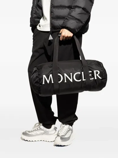 Moncler Round Gym Bag Top Handles In Black