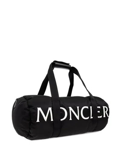 Moncler Round Gym Bag Top Handles In Black