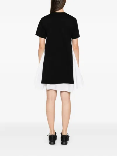 Sacai Layered Mini Day Dress In Black