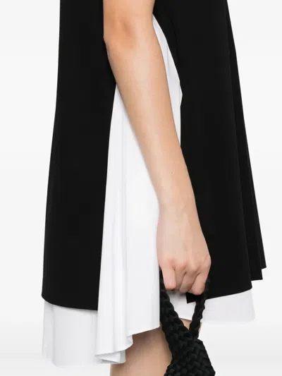 Sacai Layered Mini Day Dress In Black