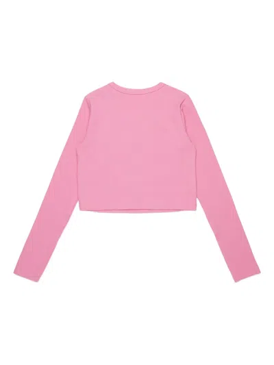 Diesel Logo-patch T-shirt In Pink