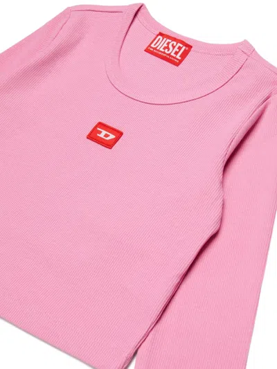 Diesel Logo-patch T-shirt In Pink