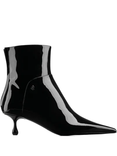 Jimmy Choo 50mm Cycas Pointed-toe Patent Leather Boots