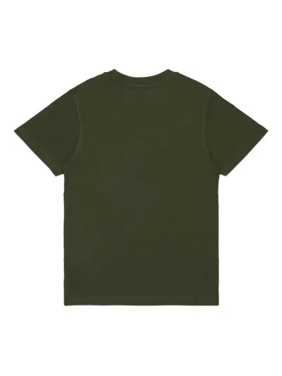 Diesel T-shirt In Jersey Con Patch D Rossa In Green