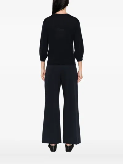 S Max Mara Balloon-sleeve Wool Top In Black