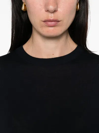 S Max Mara Balloon-sleeve Wool Top In Black