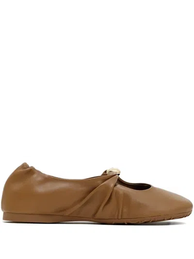 Loewe Pebble Soft Ballerina In Nappa Lambskin In Brown