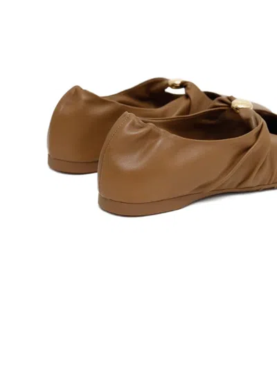Loewe Pebble Soft Ballerina In Nappa Lambskin In Brown