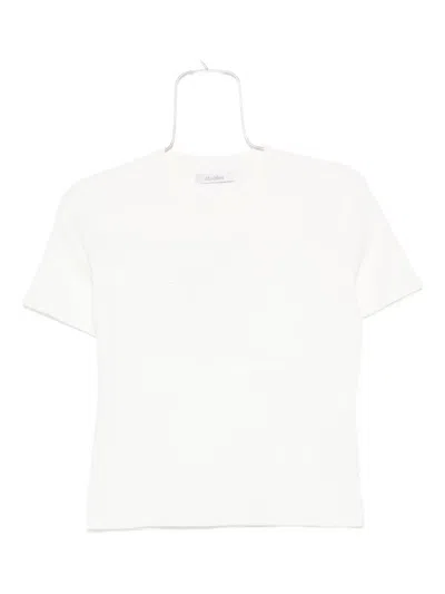 Max Mara Ribbed Crew-neck T-shirt In White