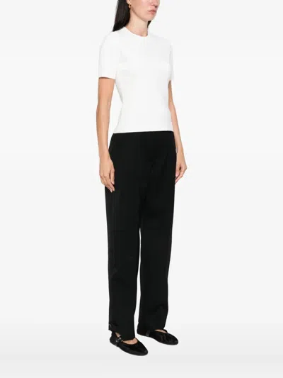 Max Mara Ribbed Crew-neck T-shirt In White
