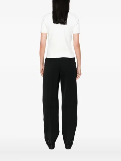 Max Mara Ribbed Crew-neck T-shirt In White