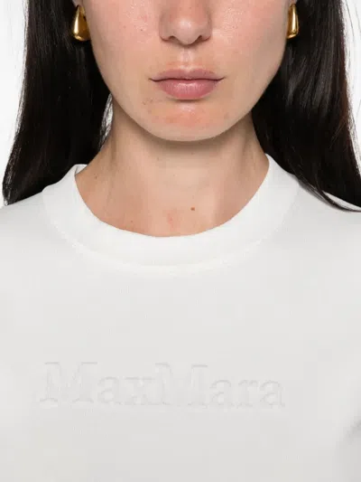 Max Mara Ribbed Crew-neck T-shirt In White