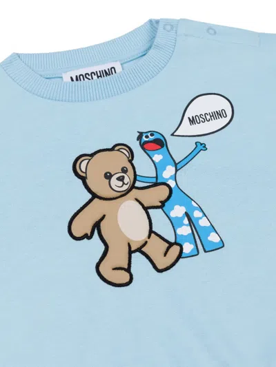 Moschino Bear-print Sweatshirt In Blue