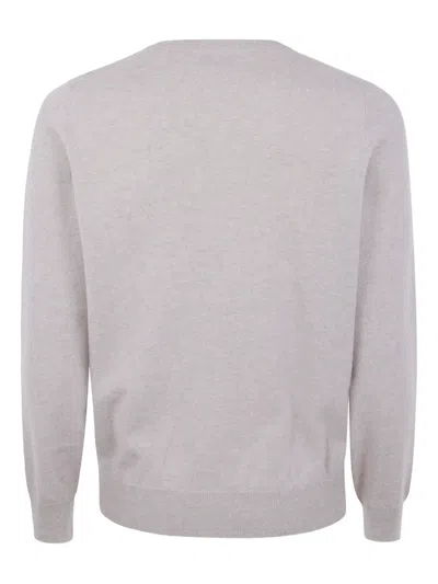 Brunello Cucinelli Cashmere Sweater With Ribbed Cuffs And Hem