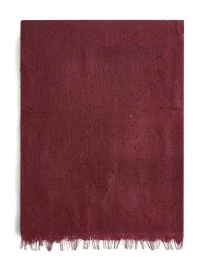 Brunello Cucinelli Sequin-embellished Fringed Scarf In Red