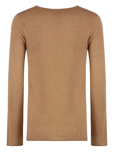 The (alphabet) Crew Neck Sweater In Brown