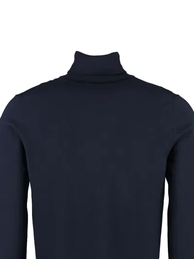 The (alphabet) Turtleneck Wool Sweater In Blue