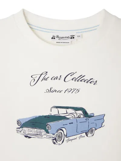 Bonpoint Car-print Long-sleeve T-shirt In White