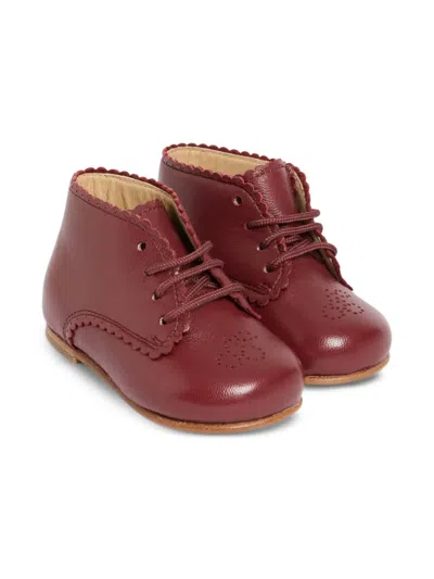 Bonpoint Scalloped-edge Boots In Red