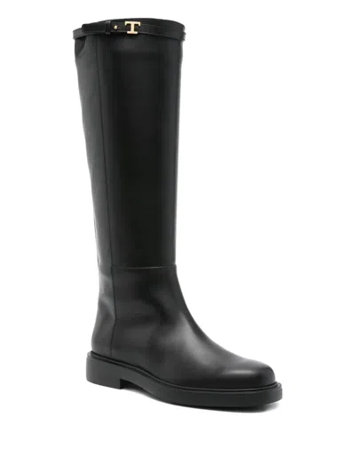 Tod's Leather T-buckle Knee-high Boots