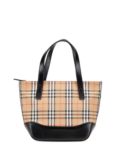 Pre-owned Burberry 2000-2017 Haymarket Check Canvas Handbag