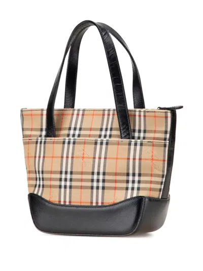 Pre-owned Burberry 2000-2017 Haymarket Check Canvas Handbag