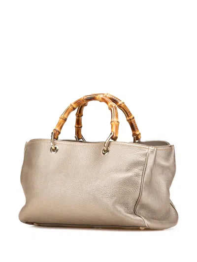 Pre-owned Gucci 2000-2015 Medium Calfskin Bamboo Shopper Satchel