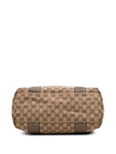 Pre-owned Gucci 2000-2015 Large Gg Canvas Bamboo Libeccio Tote Bag