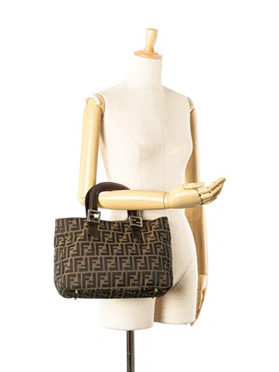Pre-owned Fendi 2010-2025 Small Zucca Canvas Twins Tote Bag