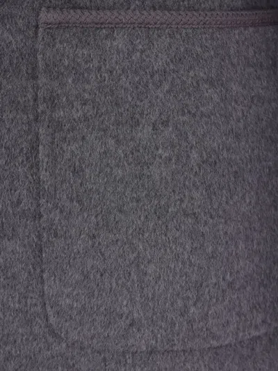 Rohe Mandarin Double Faced Wool Jacket Mid Grey Melange In Gray