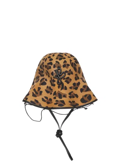 Ruslan Baginskiy Leopard-print Drawstring Bucket Hat In Brown